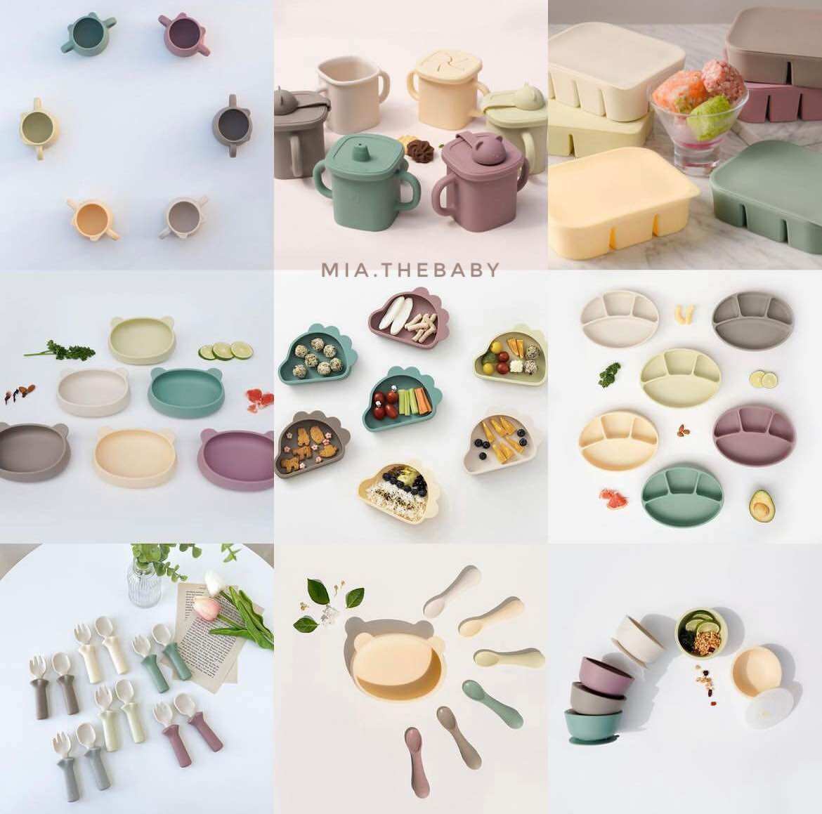 KHAY OVAL SILICONE ĐẾ HÍT ĂN DẶM BLUEMAMA MADE IN KOREA