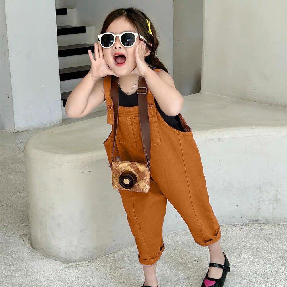 (Size 10-35kg) Set yếm bé gái phối áo thun siêu đáng yêu