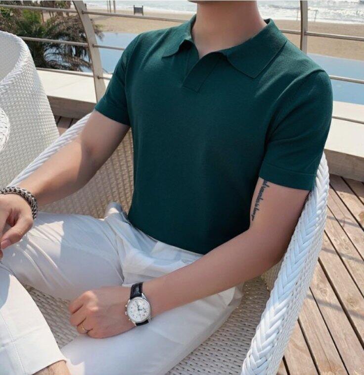 Áo thun PoLo cổ V -Amey AP05 - SLIMFIT Co giãn 4 chiều