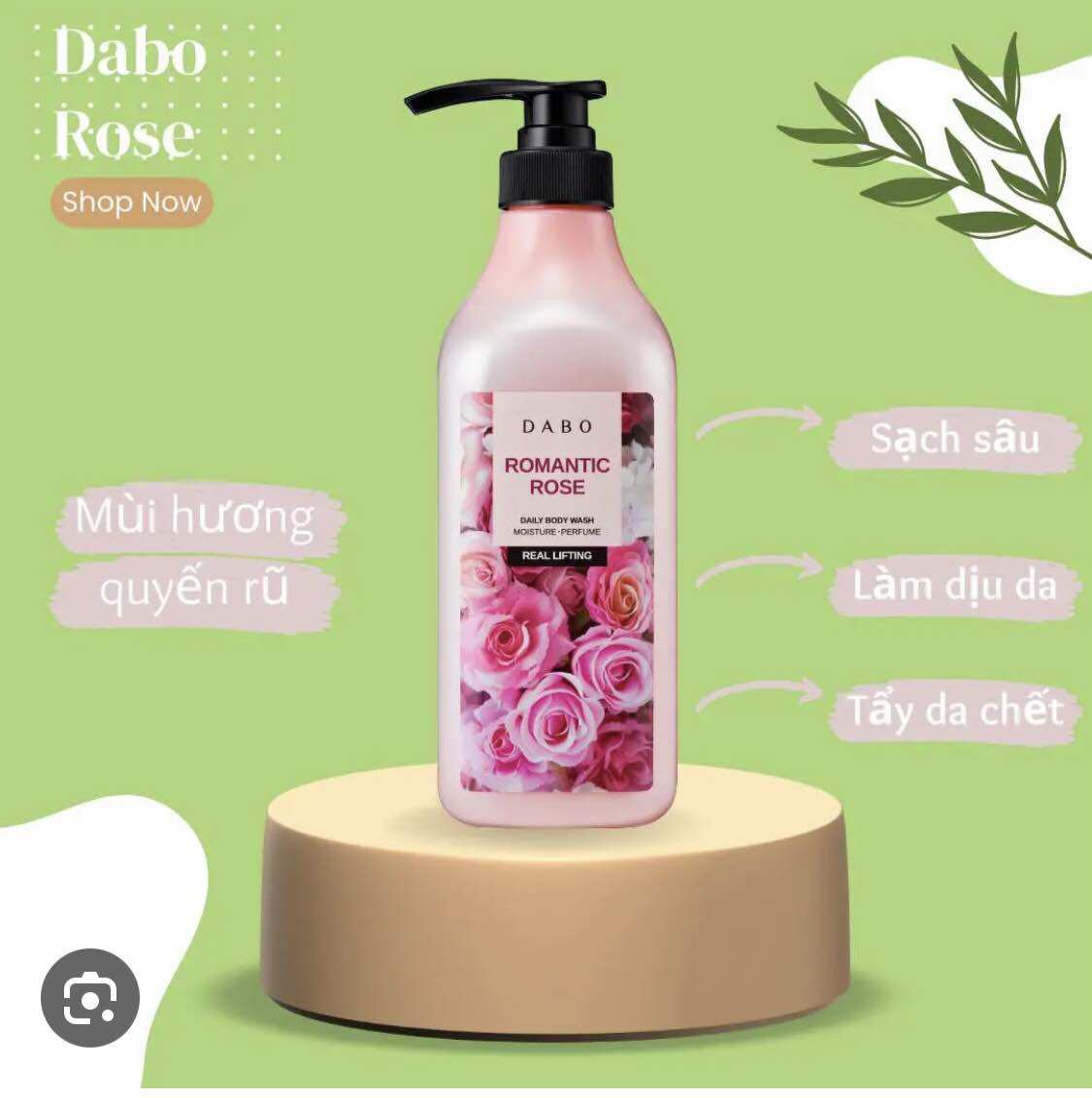 Sữa tắm trắng da hàn quốc tinh chất từ hoa hồng dabo romantic rose