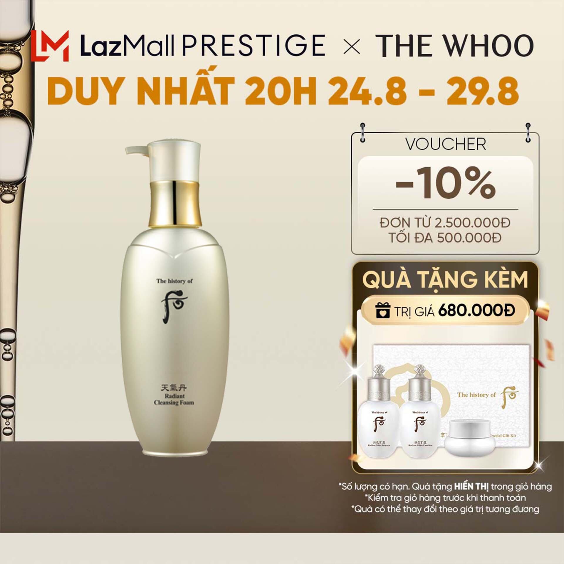 Sữa Rửa Mặt Tái Sinh Da Ngăn Ngừa Lão Hóa Whoo Cheongidan Radiant Cleansing Foam 200ml