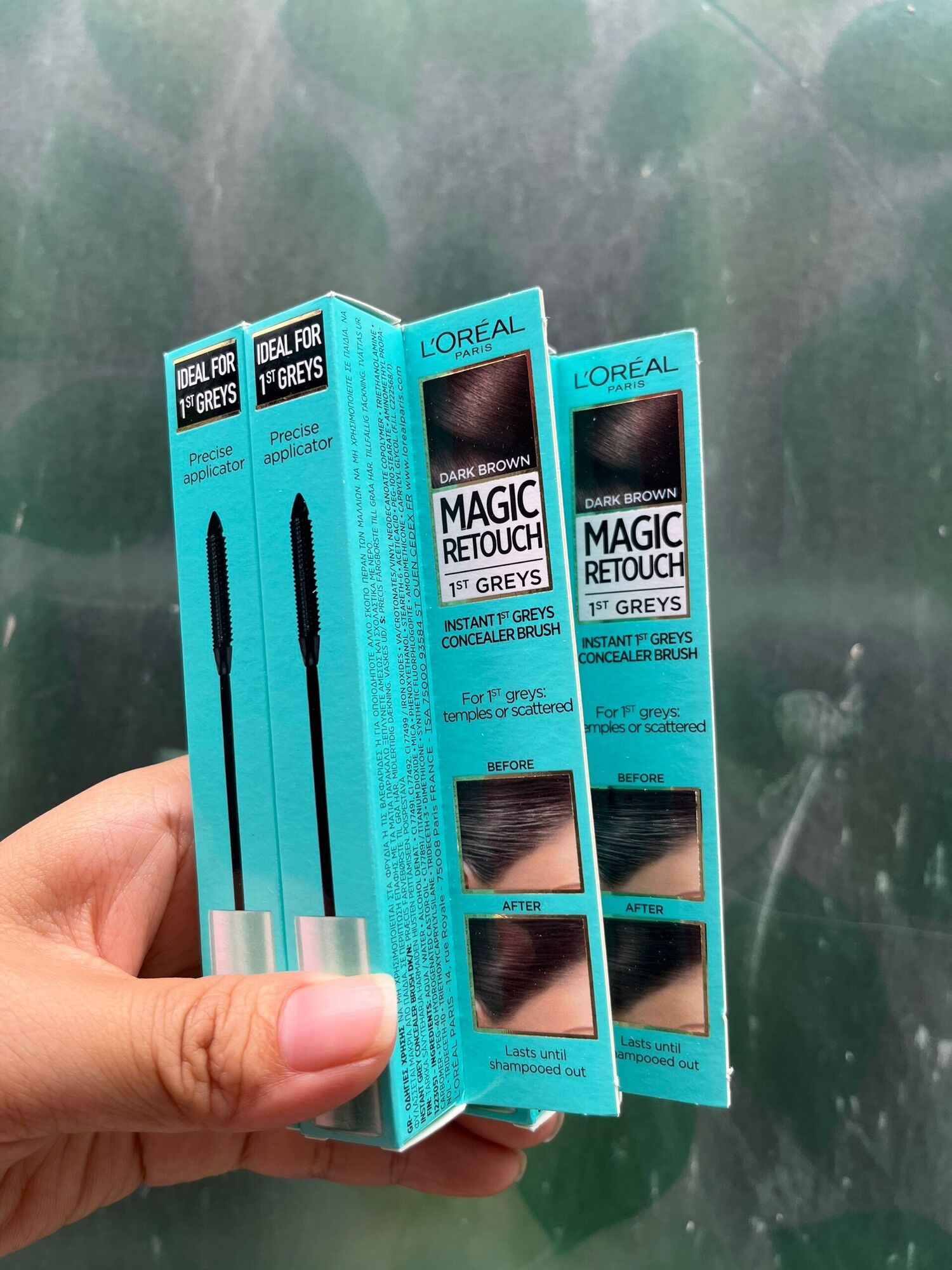 [Bill Pháp] Cây cọ Nhuộm che tóc bạc tạm thời L'Oreal Magic Retouch Precision dark brown. Nâu đen