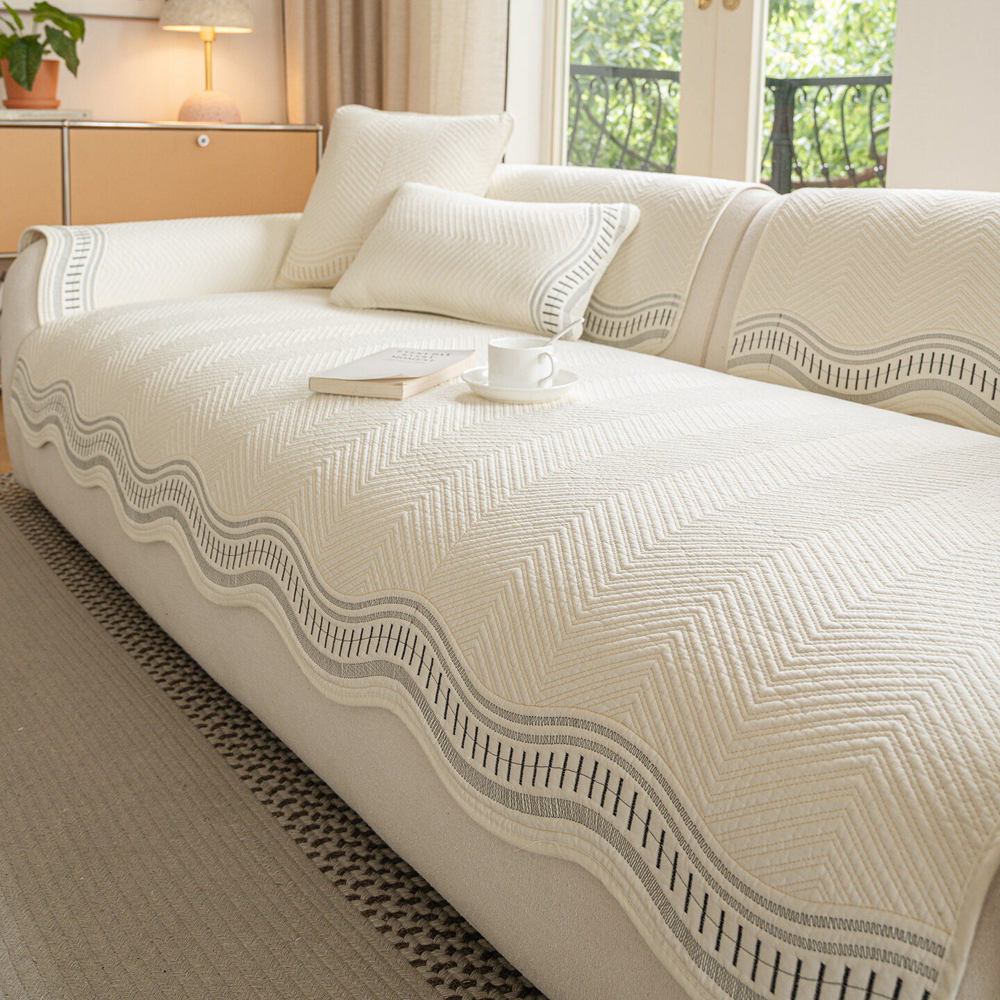 Bọc Ghế Sofa và Đệm Chống Trượt Bằng Cotton