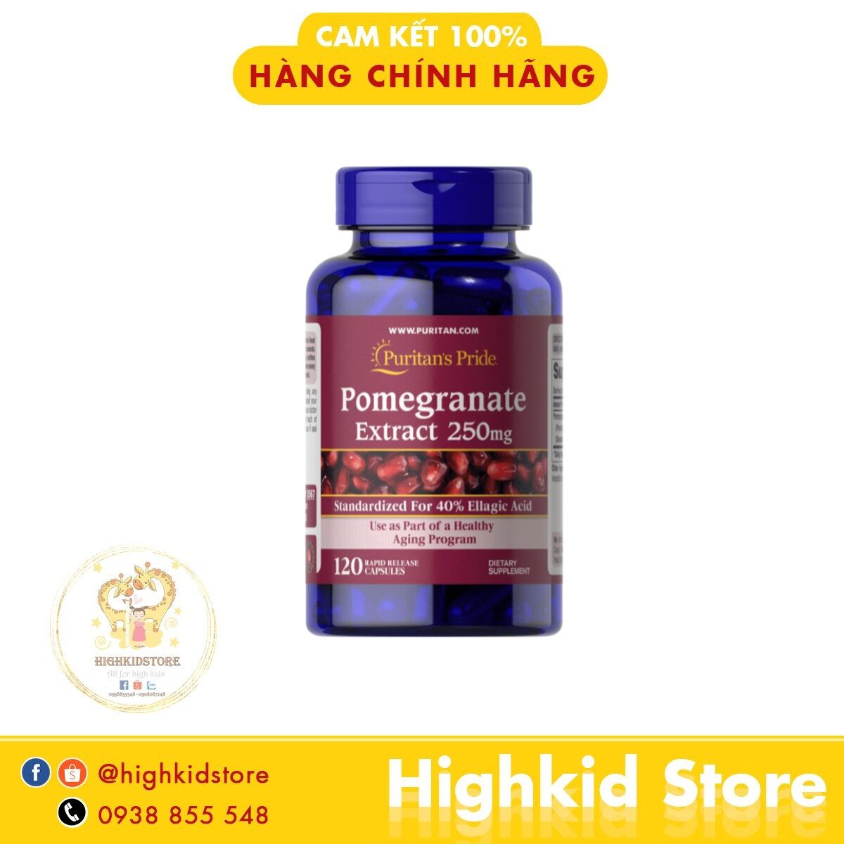 Viên uống chống nắng chiết suất từ lựu đỏ 𝐏𝐮𝐫𝐢𝐭𝐚𝐧’𝐏𝐫𝐢𝐝𝐞 𝐏𝐨𝐦𝐞𝐠𝐫𝐚𝐧𝐚𝐭𝐞 𝐄𝐱𝐭𝐫𝐚𝐜𝐭
