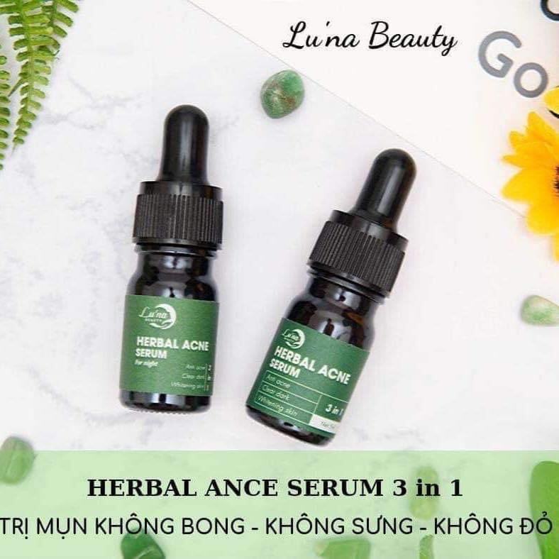 Bộ Serum Lu’na Herbal 3In1 Làm Sạch Mụn Thu Nhỏ Lỗ Chân Lông Làm Da Căng Bóng Mịn Màng