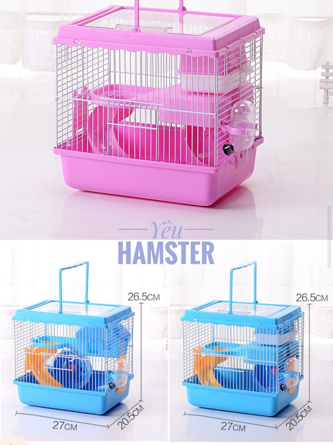 Lồng Ếch nắp mica cho hamster, thú cưng
