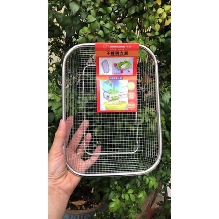 Rổ inox chữ nhật dạng lưới