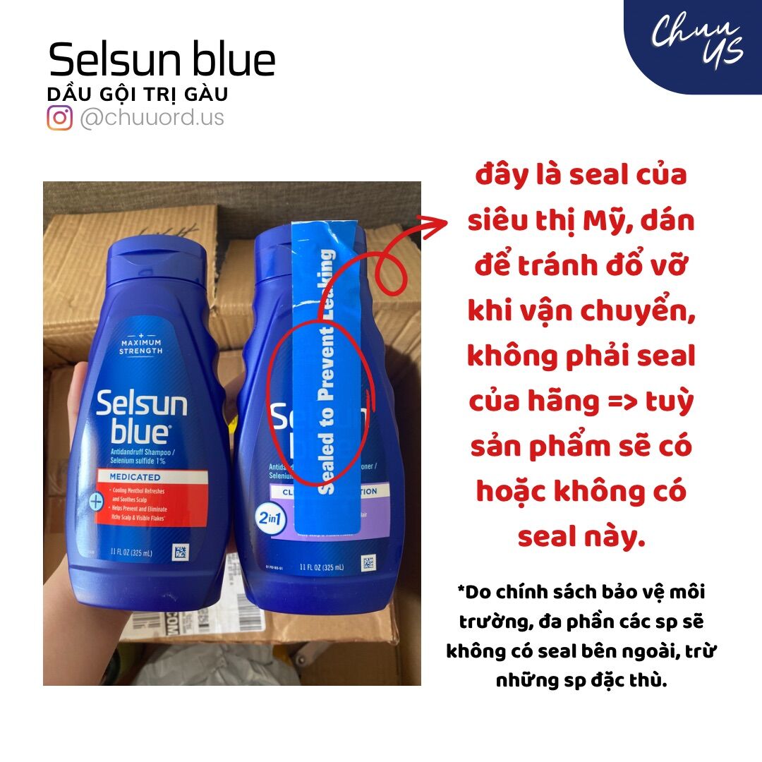 (Sẵn-Bản MỸ) Dầu gội cho da đầu gàu Selsun Blue