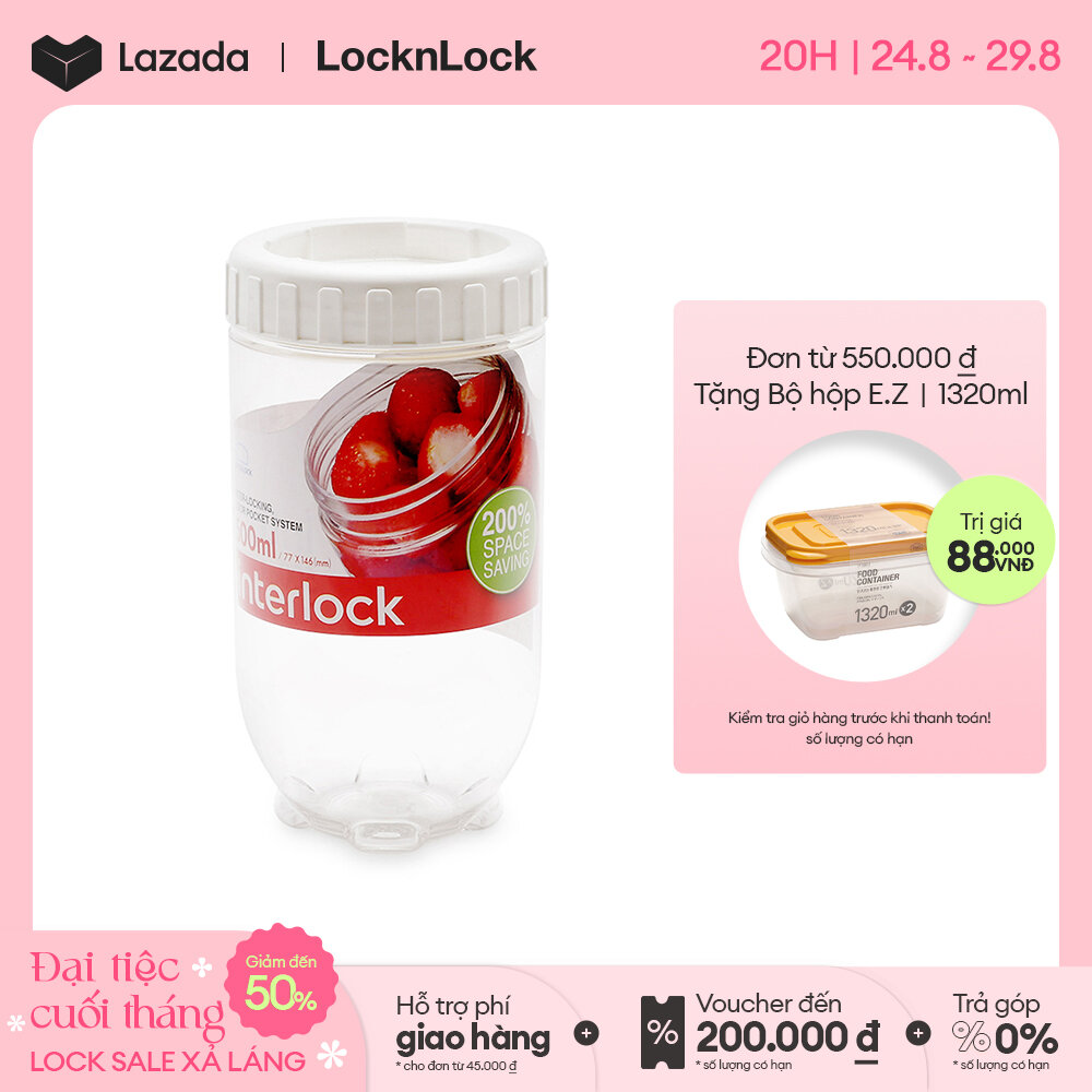 Hộp nhựa đựng thực phẩm lock&lock interlock -inl203w - 500ml