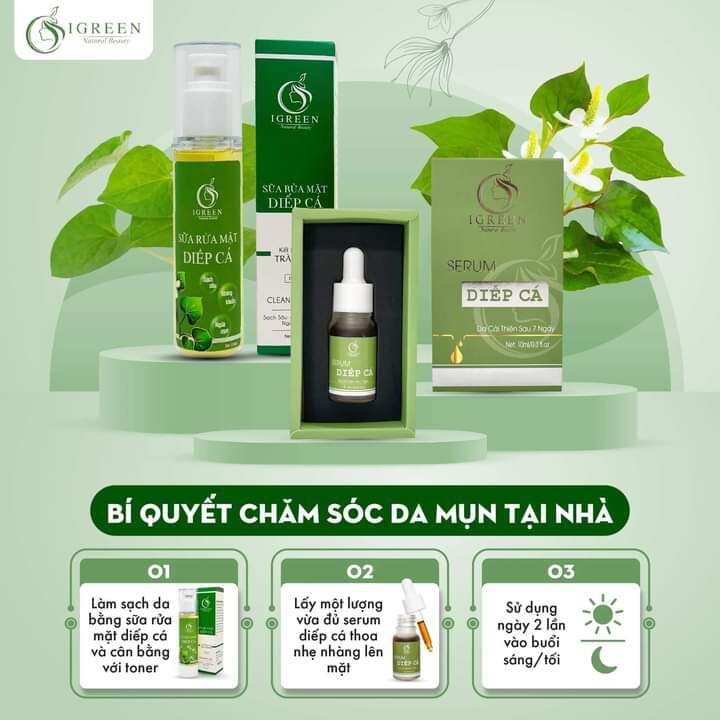 COMBO 3 MÓN SẠCH MỤN IGREEN ( mặt nạ serum và sữa rửa mặt)
