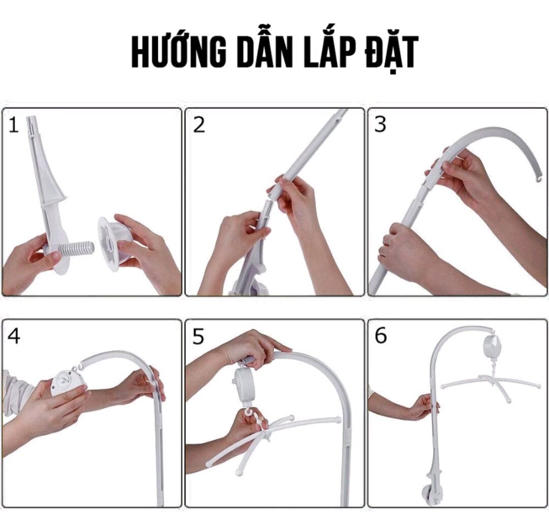 [HCM]Combo Treo nôi trắng đen đầy đủ cho bé 