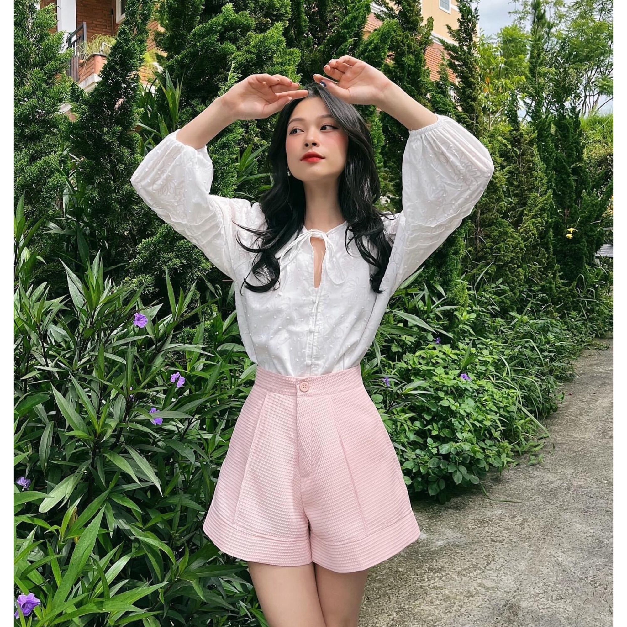 Quần short lưng cao ống rộng emily shorts lucetfashion