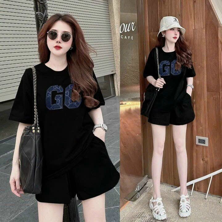 SÉT BỘ SHORT COTTON THÊU LÔ GÔ CAO CẤP