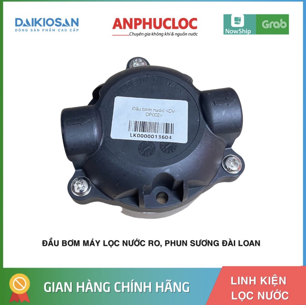 Đầu bơm nước máy lọc nước, phun sương đại việt nhập khẩu đài loan