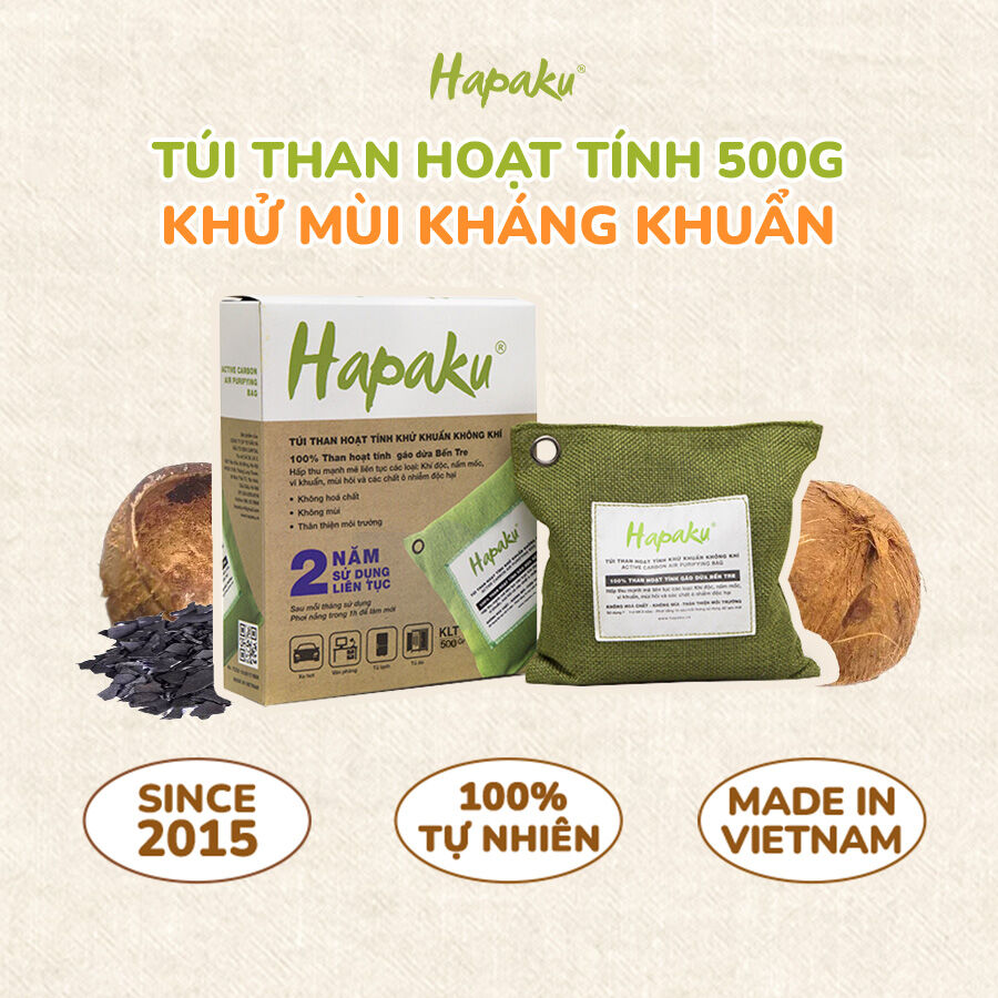 Túi Than Hoạt Tính Khử Khuẩn Không Khí 500g, Lọc Bụi Mịn, Vi Khuẩn, Nấm Mốc, Bảo Vệ Sức Khỏe