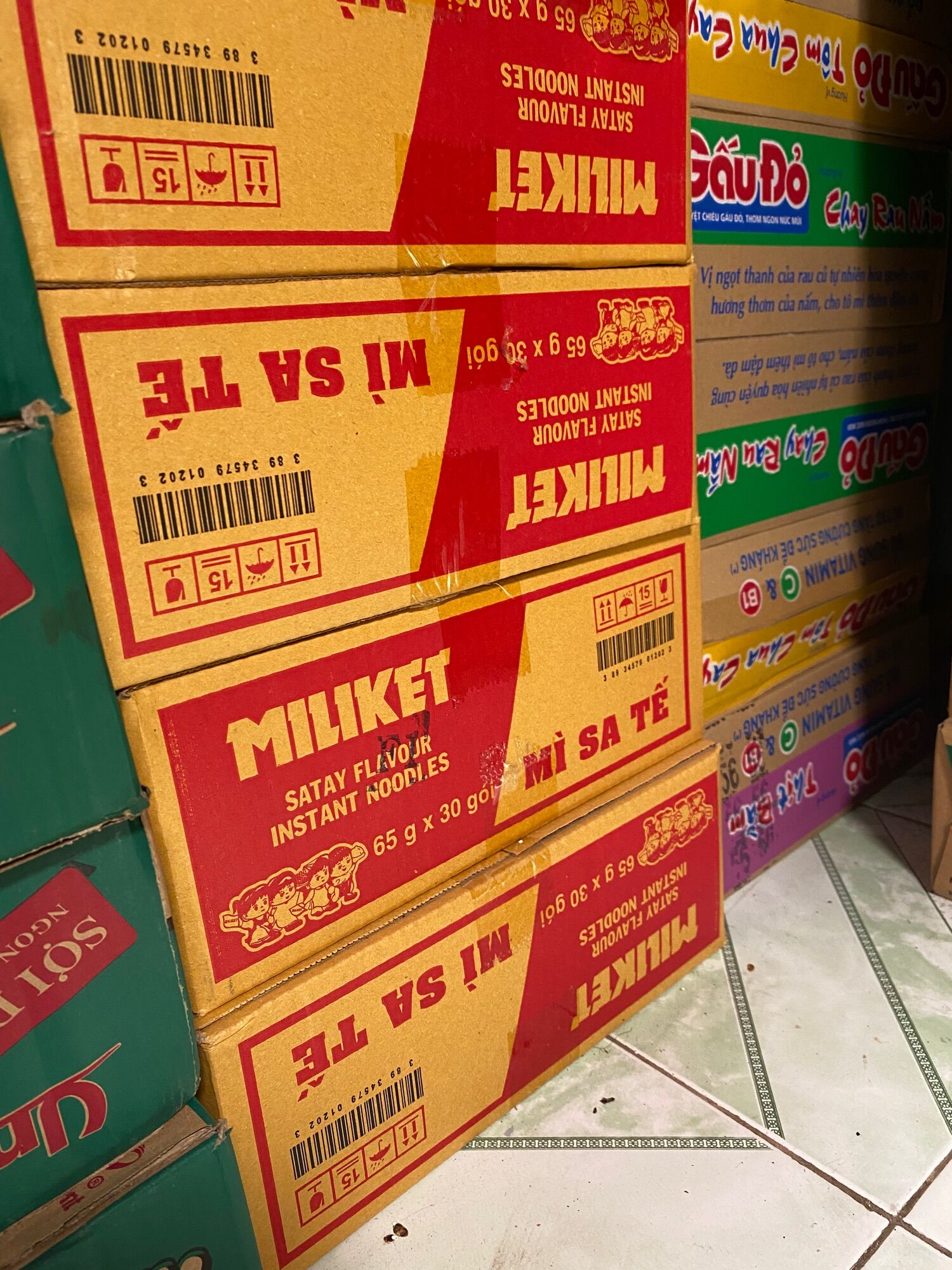 THÙNG MÌ MILIKET SATẾ TÔM 65gx30 gói
