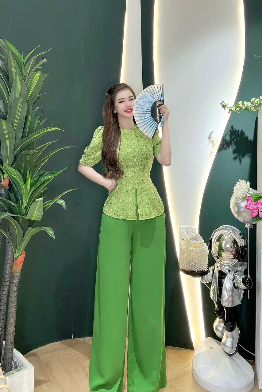 Bộ bà ba tay búp nút ngọc 40-60kg