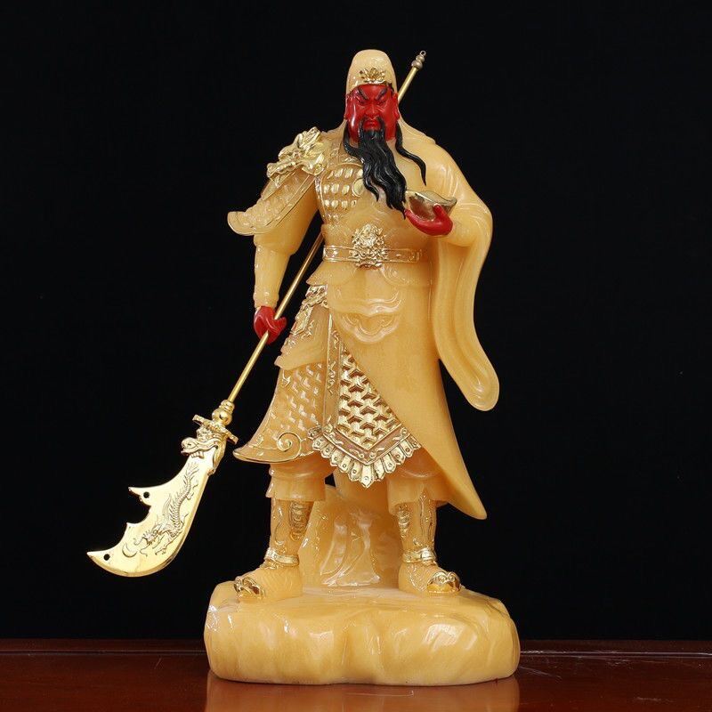 Tượng Quan Công bằng đá bột thạch anh cao 90cm