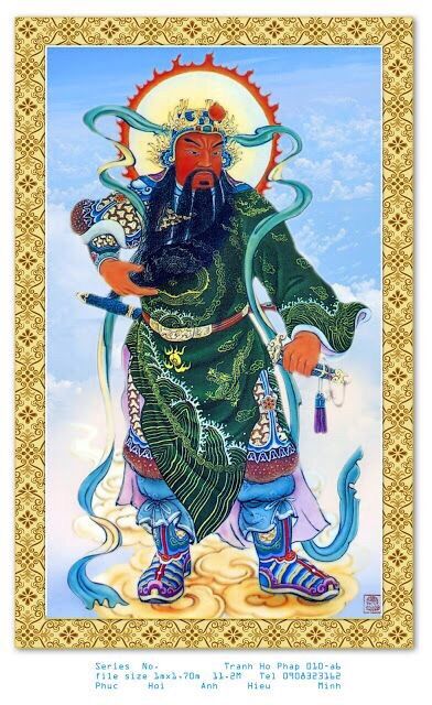 Tranh Quan Công tặng kèm khung tranh trang trí