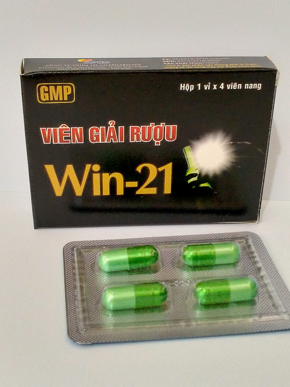 Viên giải rượu win 21 hộp 4 viên