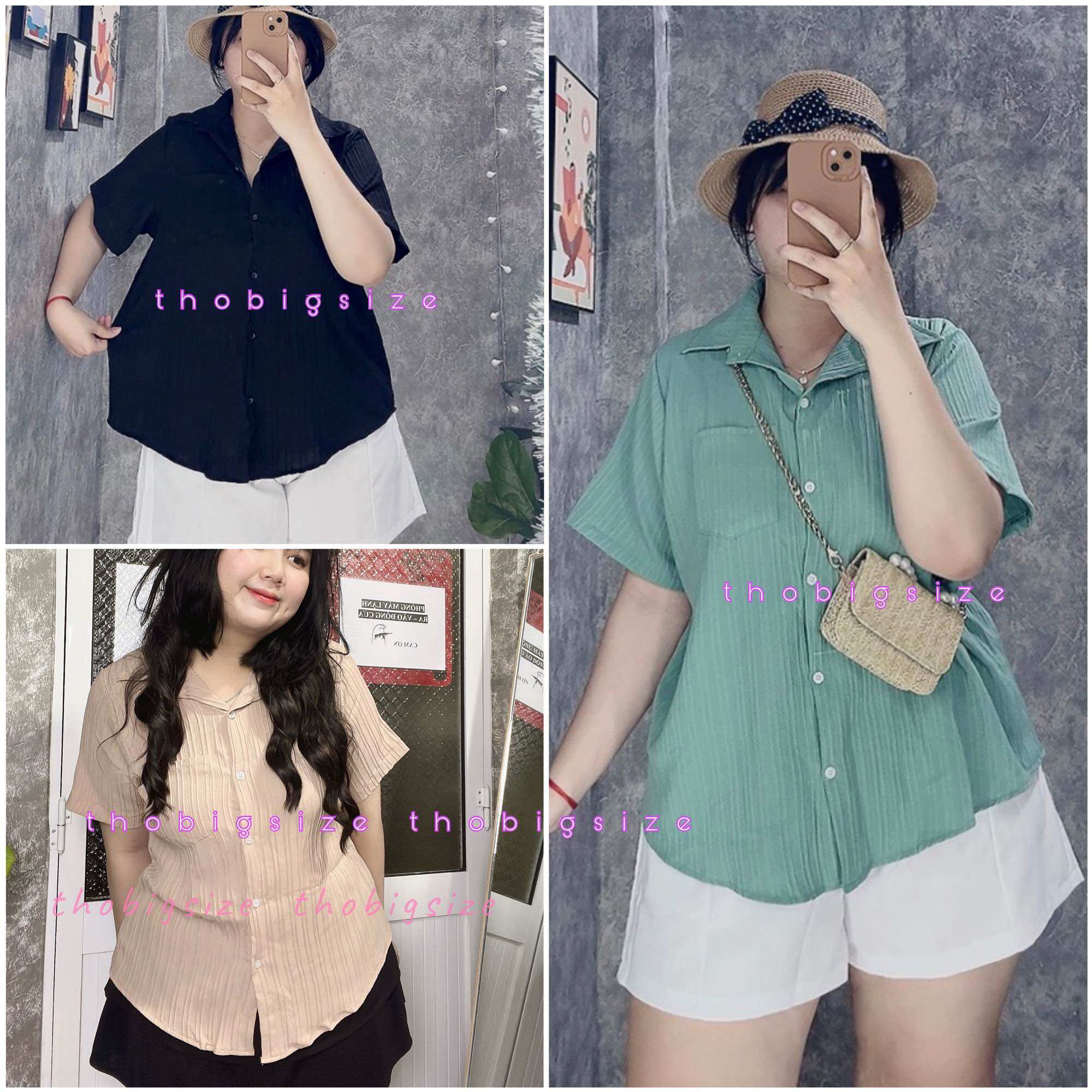 Áo sơ mi đũi bigsize 60-95kg