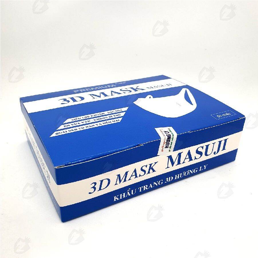 Khẩu Trang 3D Mask Masuji Công Nghệ Dập Nhật Bản ( Hộp 50 Cái mầu TRẮNG.