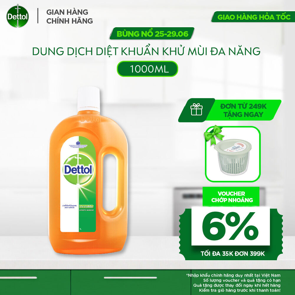 Dung Dịch Diệt Khuẩn Khử Mùi Đa Năng Dettol, Chai 1L