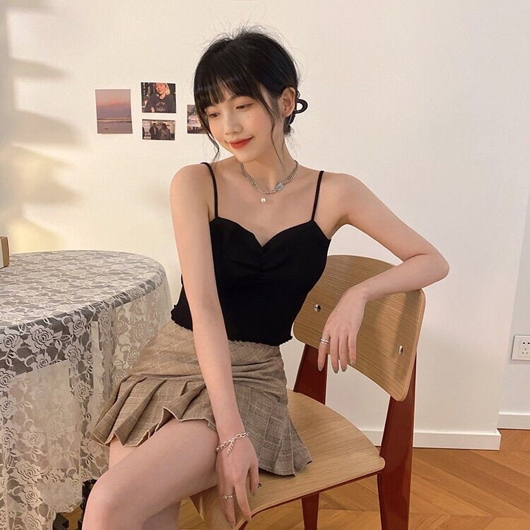 Áo 2 dây dúm ngực style tiểu thư gợi cảm