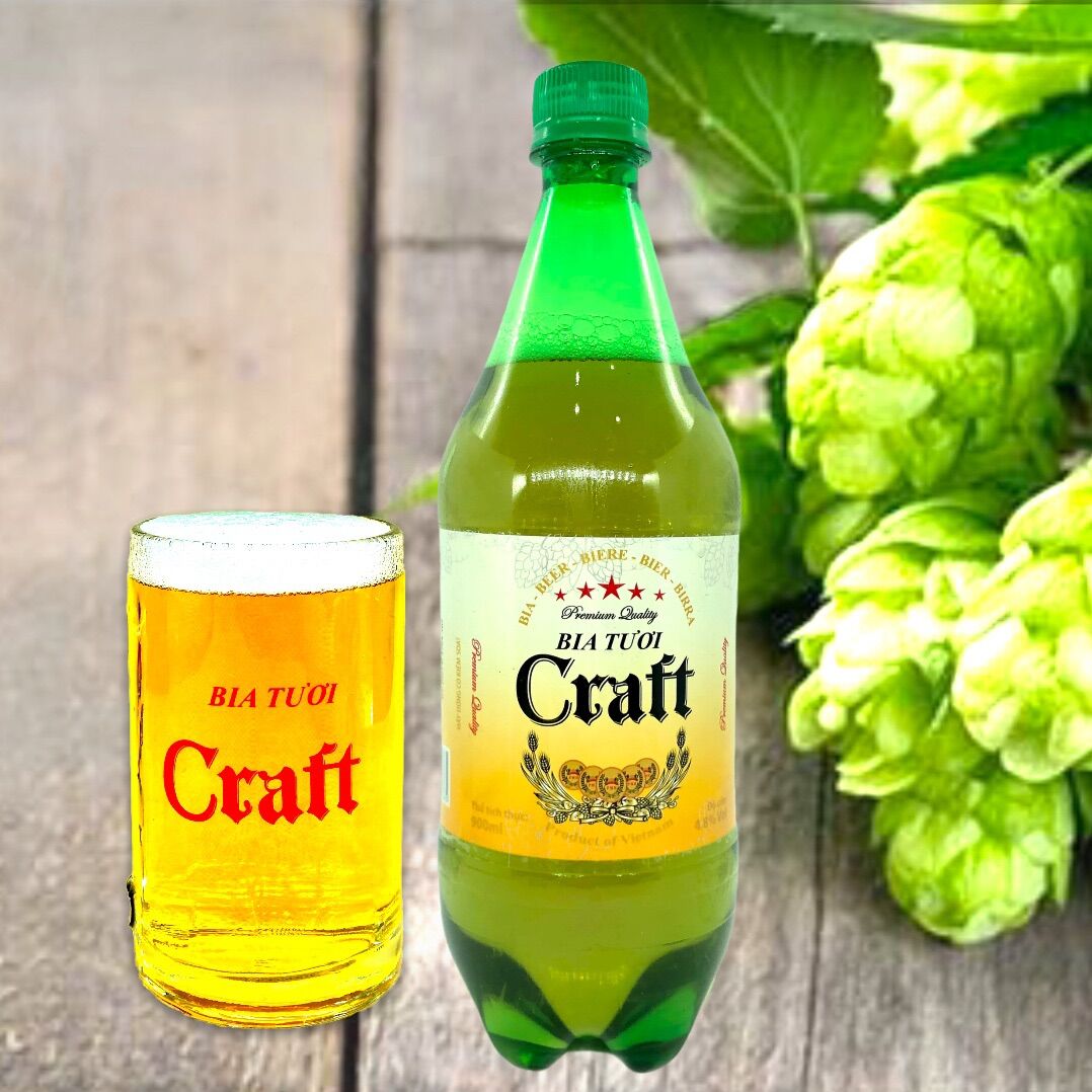 Bia Tươi Craft (chai nhựa 900ml) CHÍNH HÃNG
