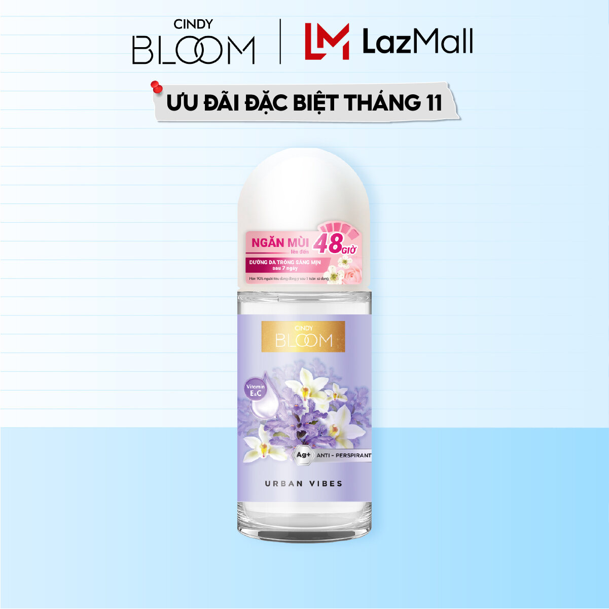 Lăn Khử Mùi Nữ Cindy Bloom Hương Nước Hoa 50ml