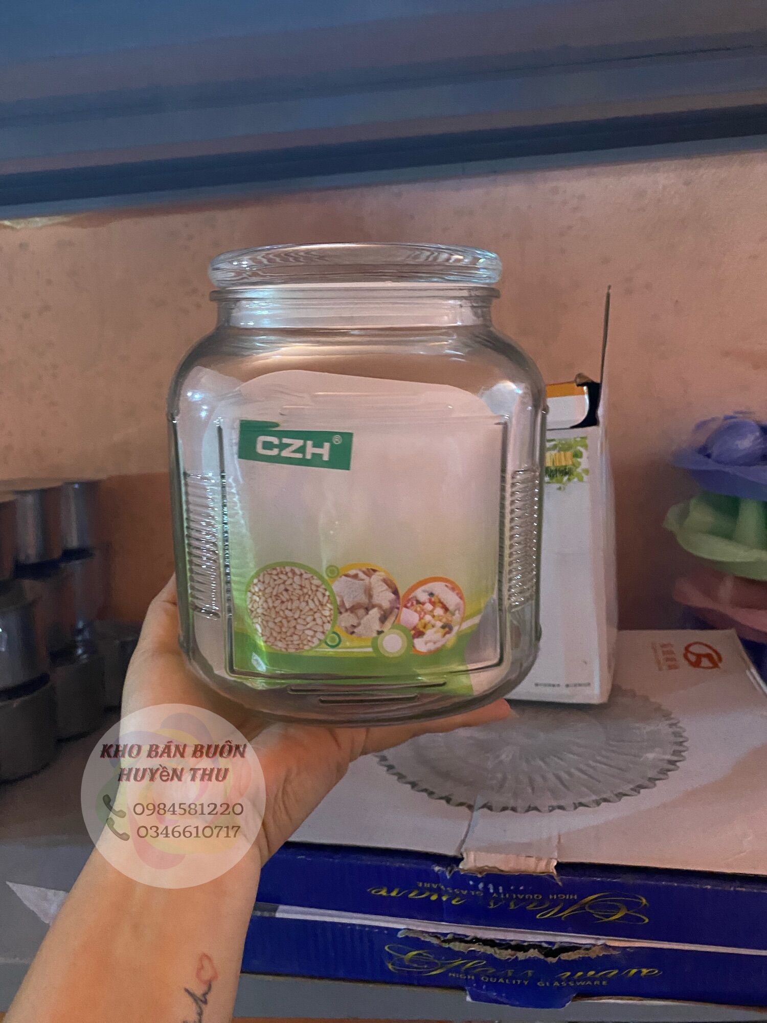 Hũ thuỷ tinh nắp kín 2L