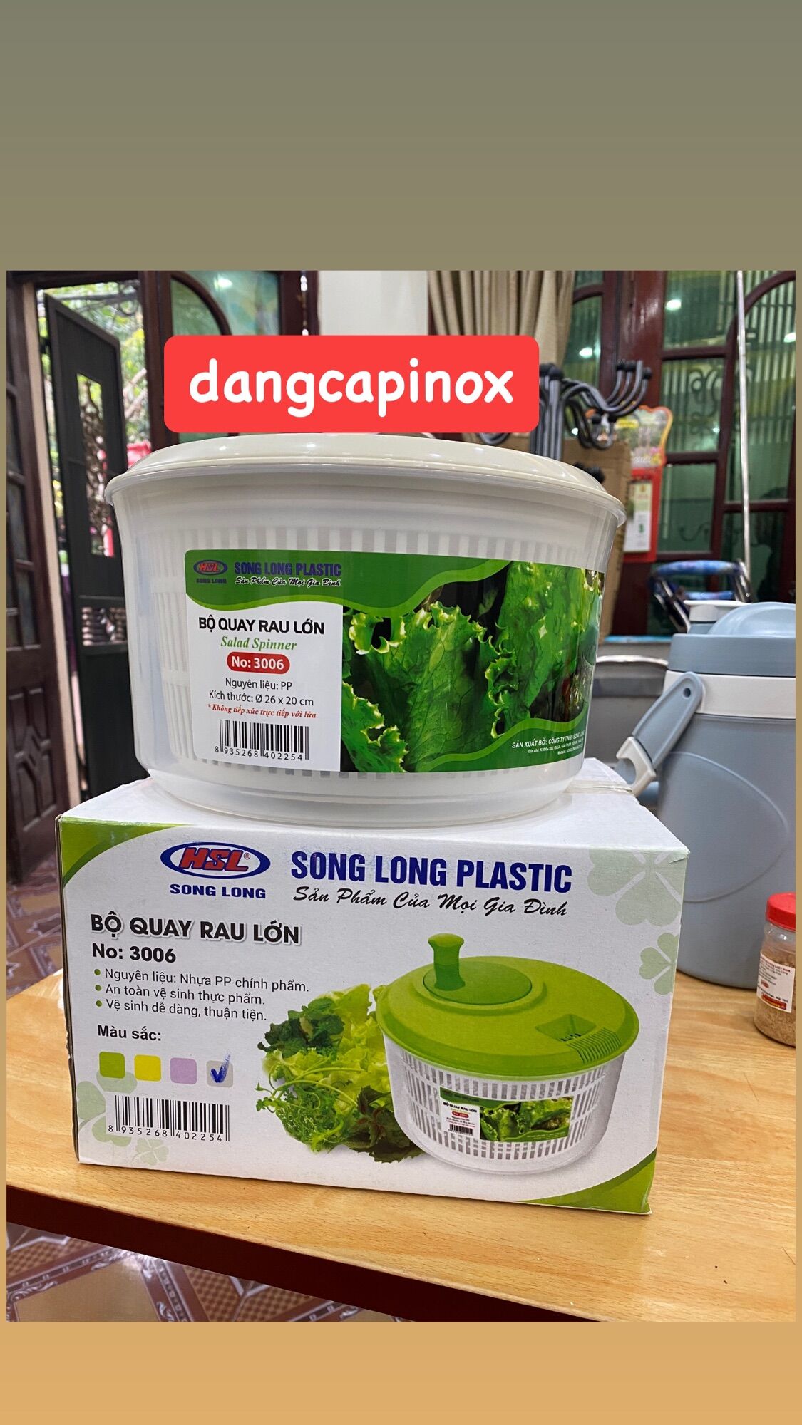 Rổ rau quay cỡ lớn chính hãng Song Long, rổ vắt rau sống