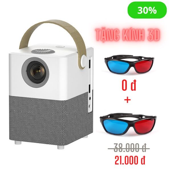 [Combo Khuyến Mãi] Máy Chiếu Mini X8 + Cặp Kính 3D