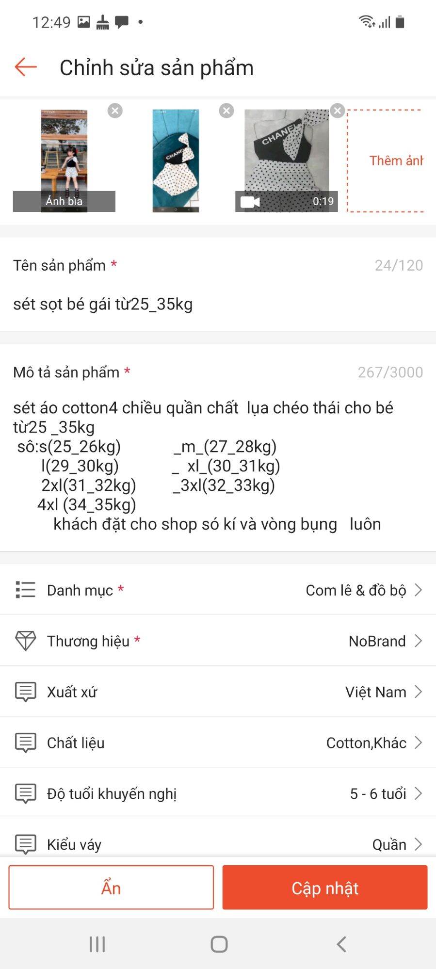 set sọt quần  lụa áo thun cotton bé gái 25_35kg