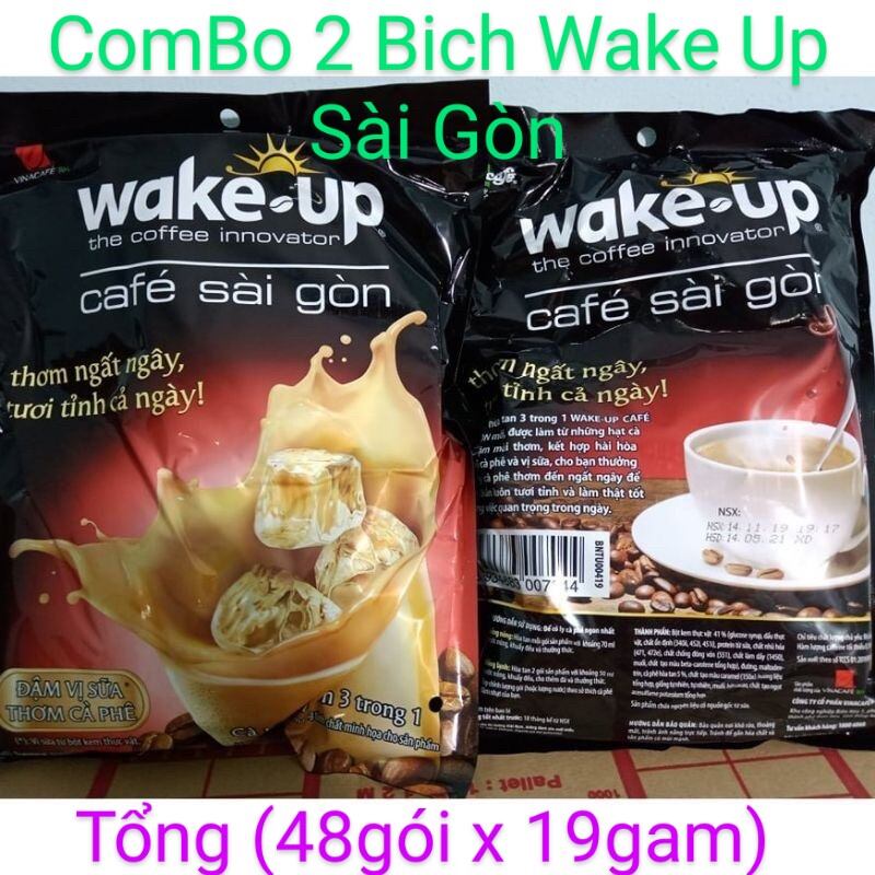 Cà phê wake up sài gòn combo 2 bịch date mới