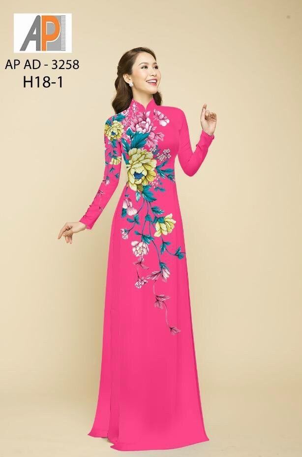 Vải áo dài in hoa eo