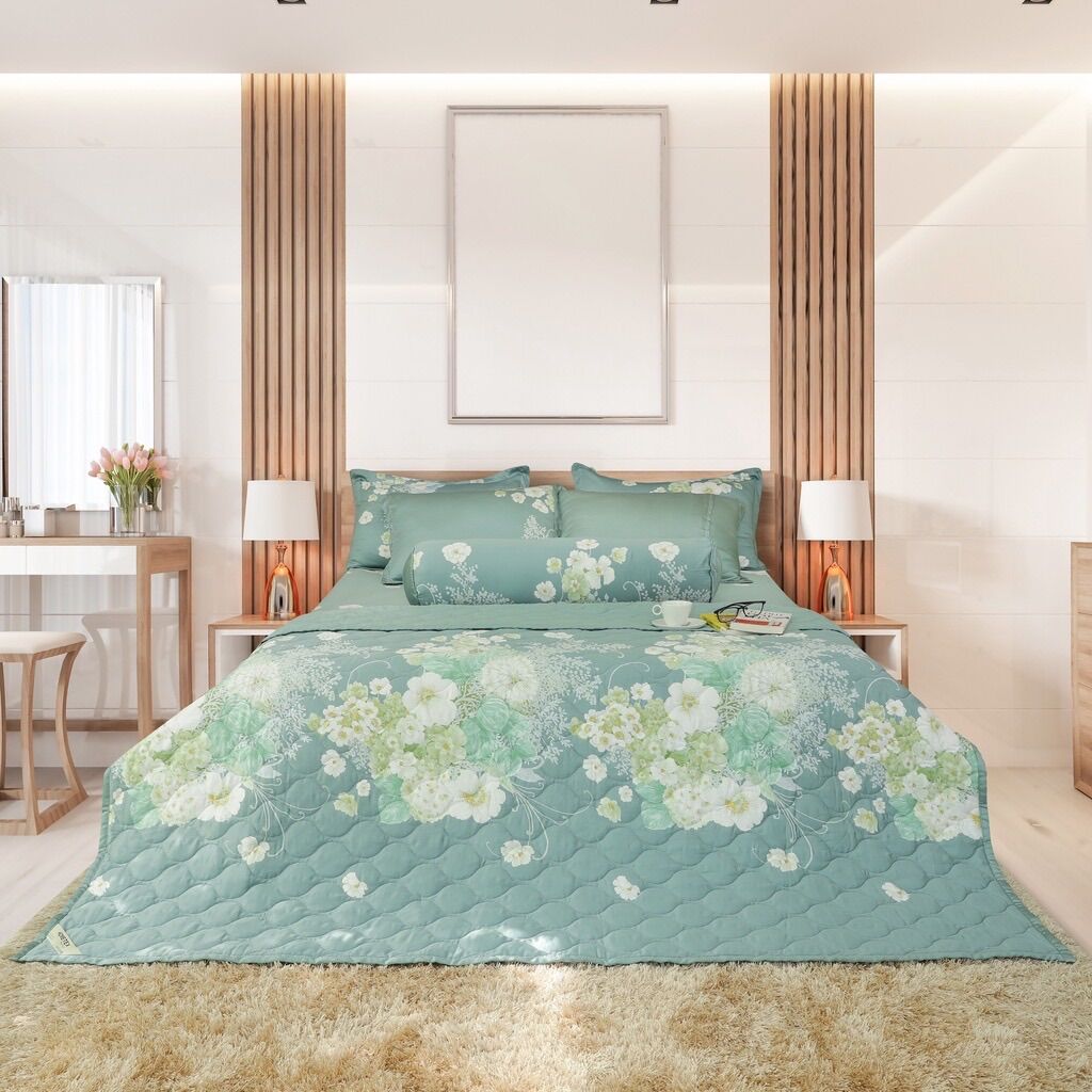 Bộ chăn drap gối Tencel Premium Hometex 5 món
