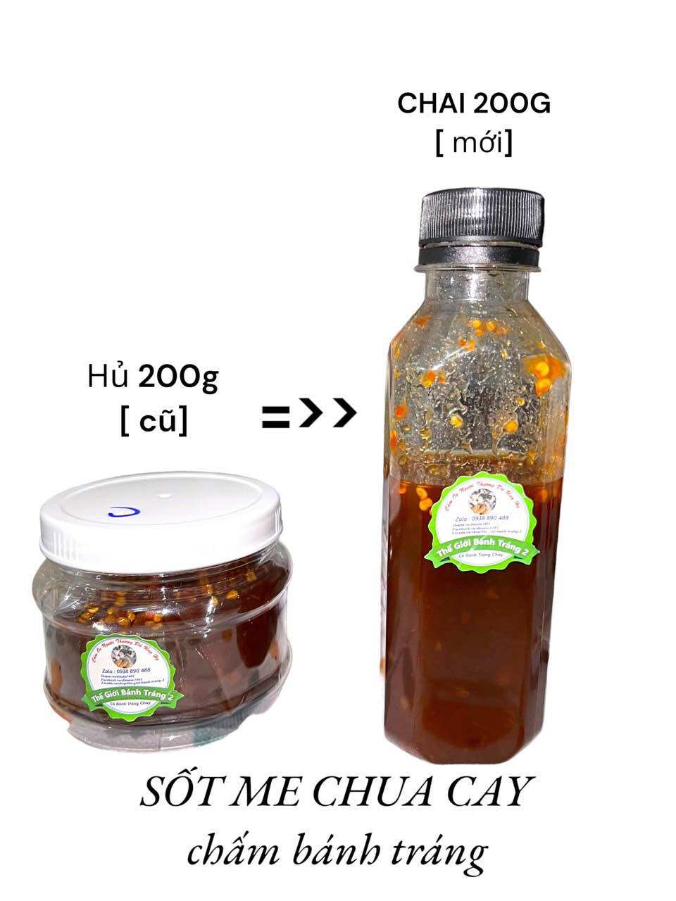 Hủ 200g sốt me chấm bánh tráng hoa quả - ăn chay được