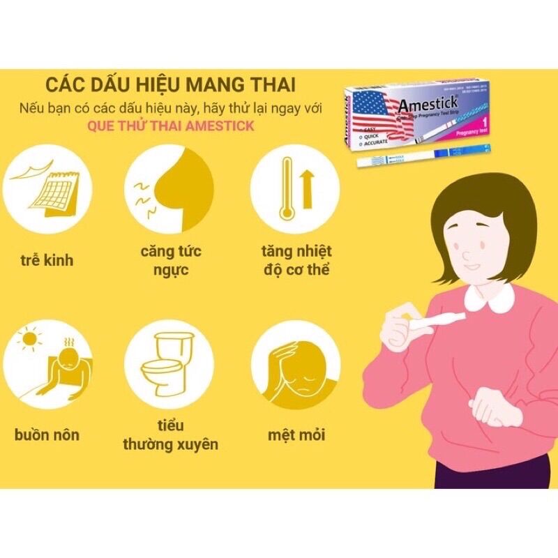 [Hộp 1 que] Que thử thai Amestick - Quick Test - Chính xác - Độ nhạy cao