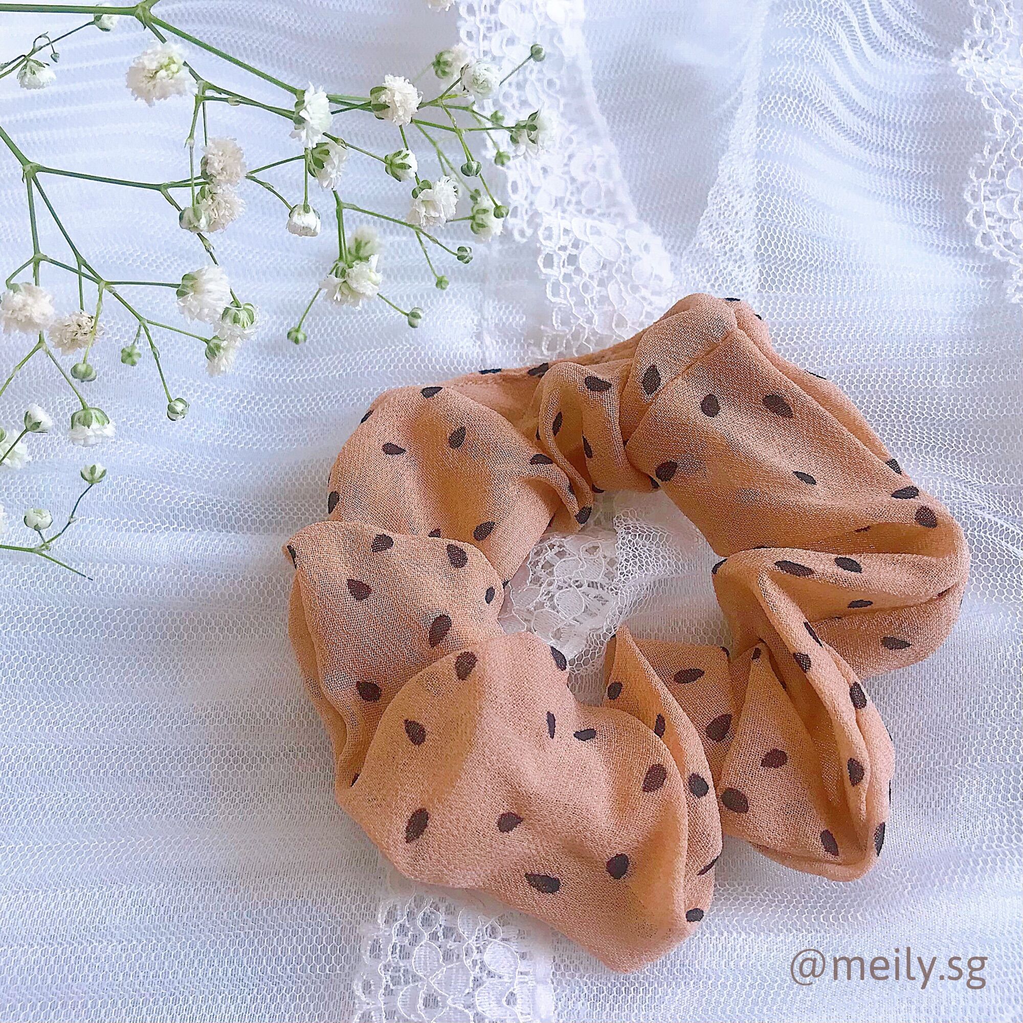 Cột tóc Scrunchies chấm bi tiểu thư Meily Store