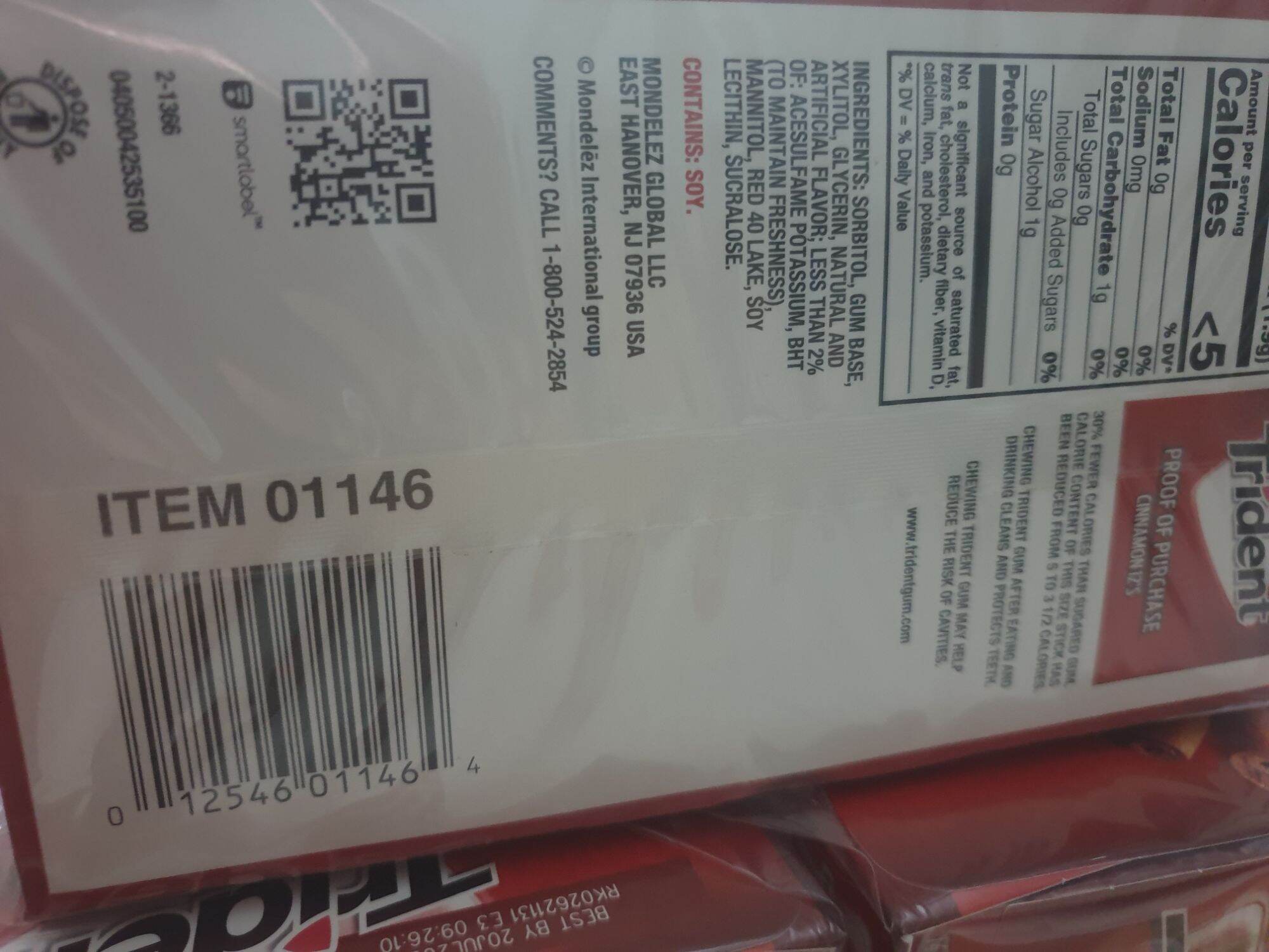 kẹo gôm Trident vị quế thơm lâu dài