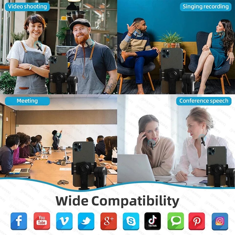 Micro cài áo không dây cho Android, Iphone (loại 2 mic) giúp thu âm live stream quay video siêu rõ nét