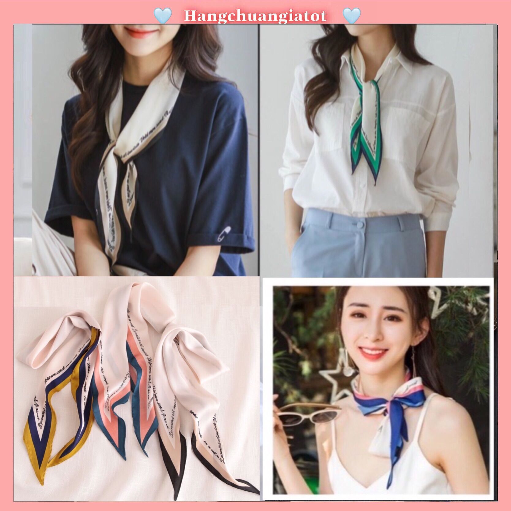 Khăn Choàng Cổ Tiểu Thư Thanh Lịch, Khăn Thắt Nơ Công Sở Siêu Xinh