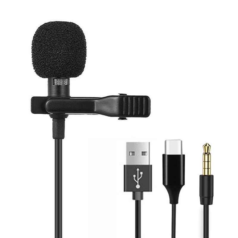 Micrô Mini 3.5mm Loại C Ve Áo Kẹp Cho Máy Tính Laptop Điện Thoại Thông Minh USB Máy Ảnh Dslr Chuyên Nghiệp Micro Điện Dung Đa Hướng Với Màng ngăn S nhỏ Giao Tiếp Có Dây