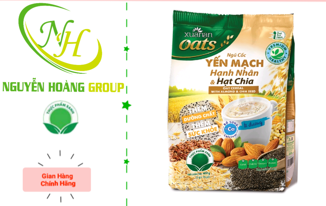 XUÂN AN - Ngũ Cốc Yến Mạch Ít Đường 400g