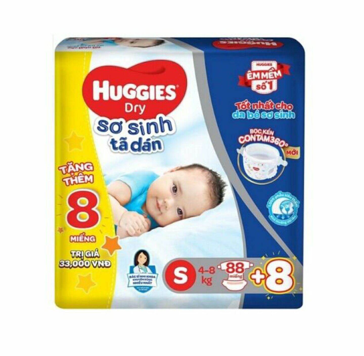 (Freeship Tặng 8 miếng tả)Tả dán huggies S88 date mới