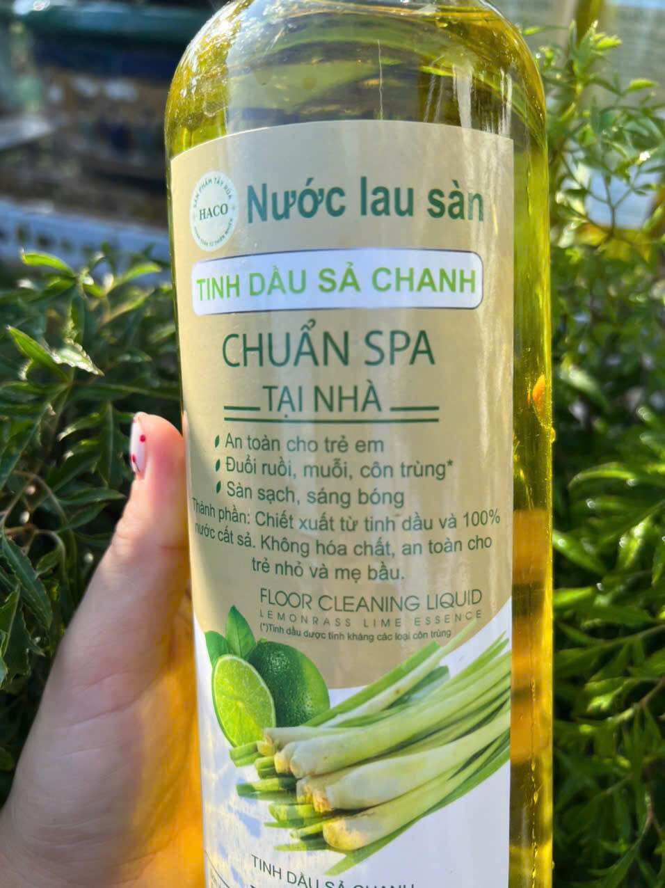 Combo 2 chai NƯỚC LAU SÀN TINH DẦU SẢ CHANH NGUYÊN CHẤT - DUNG TÍCH 1 LÍT/CHAI