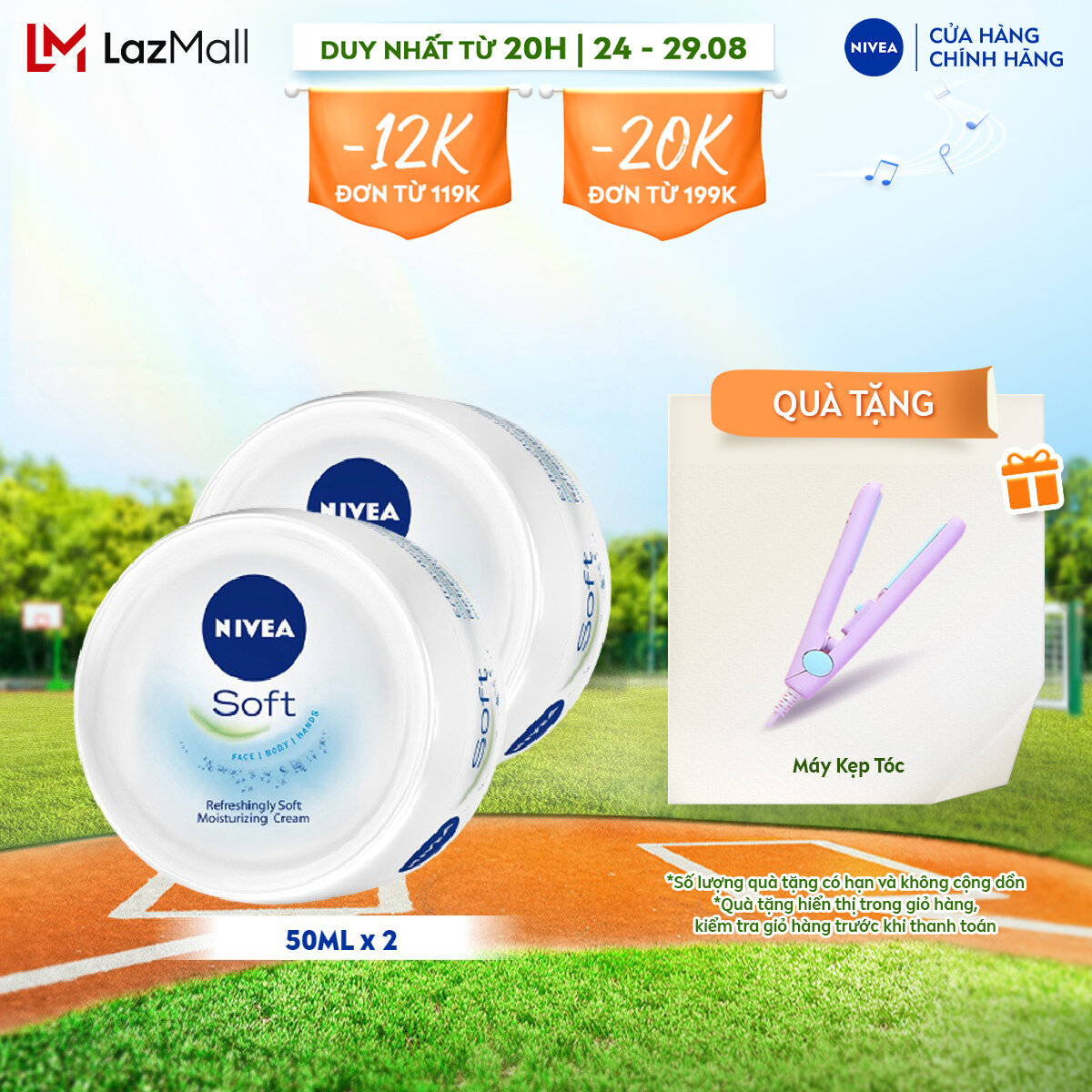 Bộ 2 kem dưỡng mềm da nivea soft 50 ml
