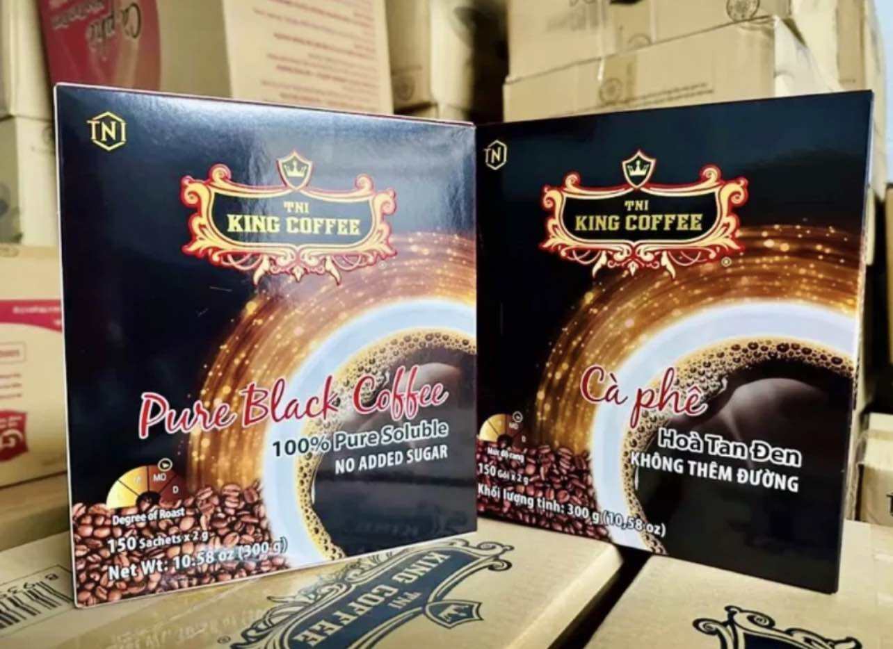 Cà Phê Hoà Tan Đen Pure Black Coffe Hộp 150 gói 2g King Coffee