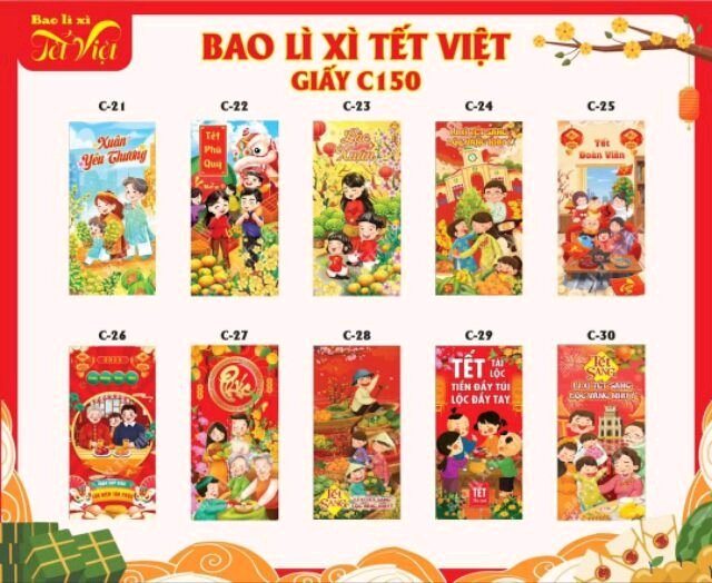 100 lì xì lớn 8x16cm vừa tờ 500k